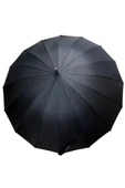 Rüzgâr Kırılmayan Yuvarlak Köşe Reflektör Şerit Detaylı Fiber Uzun Saplı Şemsiye - 2