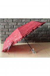 Bordo Marlux Otomatik Rüzgara Karşı Dayanıklı Fiber Gövdeli Şemsiye - 2