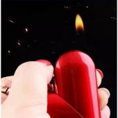 Kırmızı Kalp Katlanabilir Çakmak Rezistanslı Rüzgar Korumalı Çakmak - 5