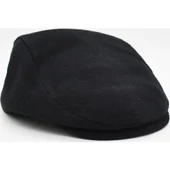 Italyan Kalıp Erkek Şapka Yün London  Kasket Arkası Lastikli  SİYAH thumbnail 5