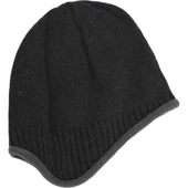 İçi Polarlı Kulaklı Bere Kışlık Bere   Siyah -gri thumbnail 3