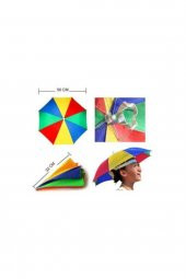 Dekoratif Şemsiye Şapka Şemsiye Lastikli Kafa Şemsiyesi  Yağmur Güneş Koruyucu Şemsiye - 5