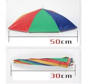 Dekoratif Şemsiye Şapka Şemsiye Lastikli Kafa Şemsiyesi  Yağmur Güneş Koruyucu Şemsiye - 8