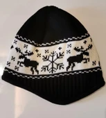 İçi Polarlı Kulaklı Bere Kışlık Bere   Siyah -gri thumbnail 2