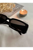 Vintage Model Baklava Desen Detaylı Füme Unisex Güneş Gözlüğü  Siyah Tek Ebat - 2