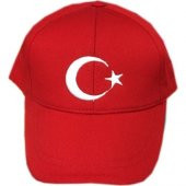 Bayrak Şapka Ay Yıldızlı Şapka Arkası Cırtlı Nakışlı Ürün - 1