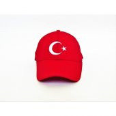 Bayrak Şapka Ay Yıldızlı Şapka Arkası Cırtlı Nakışlı Ürün - 4