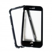 iPhone 6 6S Kılıf Ön Arka Cam Koruyucu Mıknatıslı 2 Parça Metal thumbnail 1