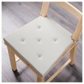 Ekru Renk Sandalye Minderi MeridyenDukkan 35/42x40x4 cm Cırt Cırtlı Bant , Pamuk - 3