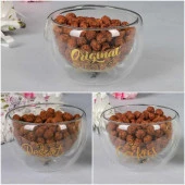 Perotti Tekli Çift Cidarlı Cam Kase Double Bowl 300ml 13796 - 1