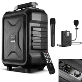 MAGICVOICE MV-2015 VHF EL+YAKA MİKROFONLU USB+SD+BT SEYYAR ANFİ - 2