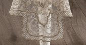 Finezza Karina Dantelli Kadife Krem Masa Örtüsü Dikdörtgen 160x230 cm - 1175 - 2