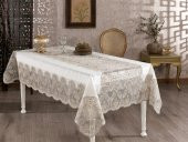 Finezza Angel Dantelli Kadife Krem Masa Örtüsü Dikdörtgen 160x230 cm - 1176 - 1