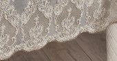 Finezza Angel Dantelli Kadife Krem Masa Örtüsü Dikdörtgen 160x230 cm - 1176 - 4