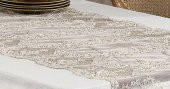 Finezza Angel Dantelli Kadife Krem Masa Örtüsü Dikdörtgen 160x230 cm - 1176 - 7