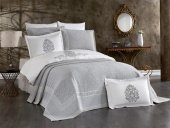 Finezza Pandora Jakar Nakışlı Pamuk Nevresimli Gri Gelin Seti 9 Parça - 1197 thumbnail 1