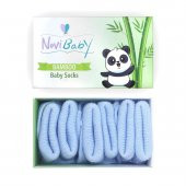 Novibaby 3lü Bambu Yenidoğan Bebek Çorap I Dusty Blue I 0-6 ay - 1