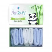 Novibaby 3lü Bambu Yenidoğan Bebek Çorap I Sky I 0-6 ay - 1