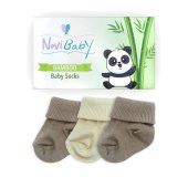 Novibaby 3lü Bambu Yenidoğan Bebek Çorap I Latte I 0-6 ay - 2