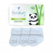 Novibaby 3lü Bambu Yenidoğan Bebek Çorap I Snow White I 0-6 ay - 2