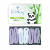 Novibaby 3lü Bambu Yenidoğan Bebek Çorap I Purpy I 0-6 ay - 1