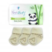 Novibaby 3lü Bambu Yenidoğan Bebek Çorap I Ecru I 0-6 ay - 2