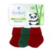 Novibaby 3lü Bambu Yenidoğan Bebek Çorap I Christmas I 0-6 ay - 5
