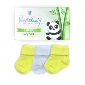 Novibaby 3lü Bambu Yenidoğan Bebek Çorap I Flower I 0-6 ay - 2