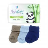 Novibaby 3lü Bambu Yenidoğan Bebek Çorap I Coastal Sea I 0-6 ay - 2