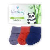 Novibaby 3lü Bambu Yenidoğan Bebek Çorap I Winter Mix I 0-6 ay - 2