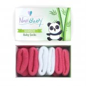 Novibaby 3lü Bambu Yenidoğan Bebek Çorap I White Candy I 0-6 ay - 1