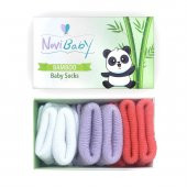Novibaby 3lü Bambu Yenidoğan Bebek Çorap I Purple Orange I 0-6 ay - 1