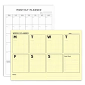 İkili Planlayıcı Set - Sarı Sayfalar Haftalık Planlama & Aylık Planlama Not Defteri - 6