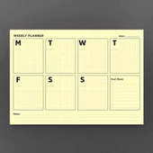 İkili Planlayıcı Set - Sarı Sayfalar Haftalık Planlama & Aylık Planlama Not Defteri - 2