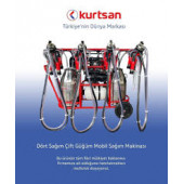 Kurtsan Dört Sağım Çift Güğüm Mobil Inek Süt Sağım Makine MEKANİK Pulsatörlü - 3