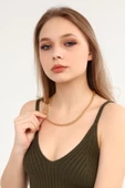 Kadın Altın Kaplama Choker Zincir Kolye - 3