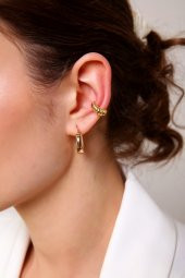 Gold Renk Vintage Kıkırdak Küpesi - 7