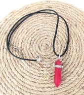 Çakra Doğal Ceyt Taşı Çivi Kolye Takı Bijuteri Kadın Aksesuar - 1