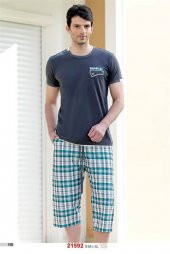 21592 Yazlık Ekoseli Pijama Takımı - 2