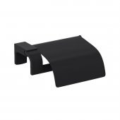 Tema Premium Serisi Banyo Kapaklı Wc Tuvalet Kağıtlığı Mat Siyah - 1