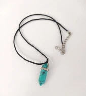 Kolye Çakra Doğal Turkuaz Taşı Çivi Kolye Takı Bijuteri Aksesuar - 2