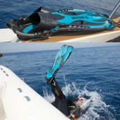 BEUCHAT Palet Açık POWERJET, Çelik Yaylı Kayış ile Mavi Atoll - 5