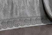 Finezza Diva Jakar Dantelli Bambu Nevresimli Gri Gelin Seti 9 Parça - 1216 - 8