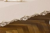 Finezza Anka Güpürlü Keten Krem Sofra Takımı 8 kişilik 160x230 cm 17 Prç  - 1219 - 7