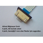 4 Pin 1Mm Adımlı Flex Soketi Flex Ffc Konnektörü alt kontak 4-1-Alt thumbnail 2