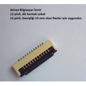 12 Pin 1Mm Adımlı Flex Soketi Flex Ffc Konnektörü Alt kontak 12-1-Alt thumbnail 1