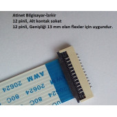 12 Pin 1Mm Adımlı Flex Soketi Flex Ffc Konnektörü Alt kontak 12-1-Alt thumbnail 2