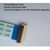 10 Pin 1Mm Adımlı Flex Soketi Flex Ffc Konnektörü Alt kontak 10-1-Alt - 2