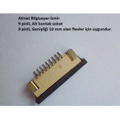 9 Pin 1Mm Adımlı Flex Soketi Flex Ffc Konnektörü Alt kontak 9-1-Alt - 1