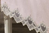 Finezza Masal Güpürlü Keten Pudra Sofra Takımı 8kişilik 160x230 cm 17Prç  - 1221 - 3